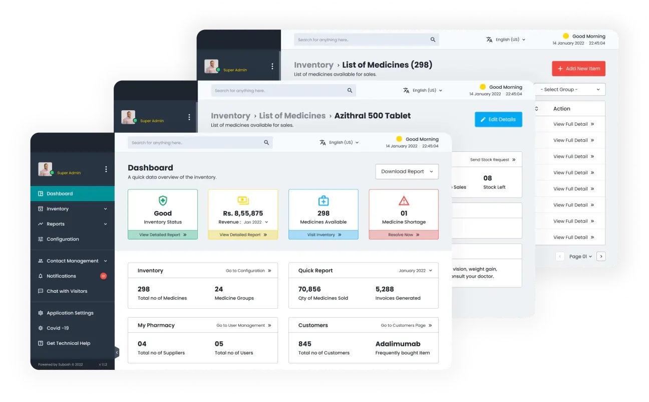 Application for pharmaceutical company