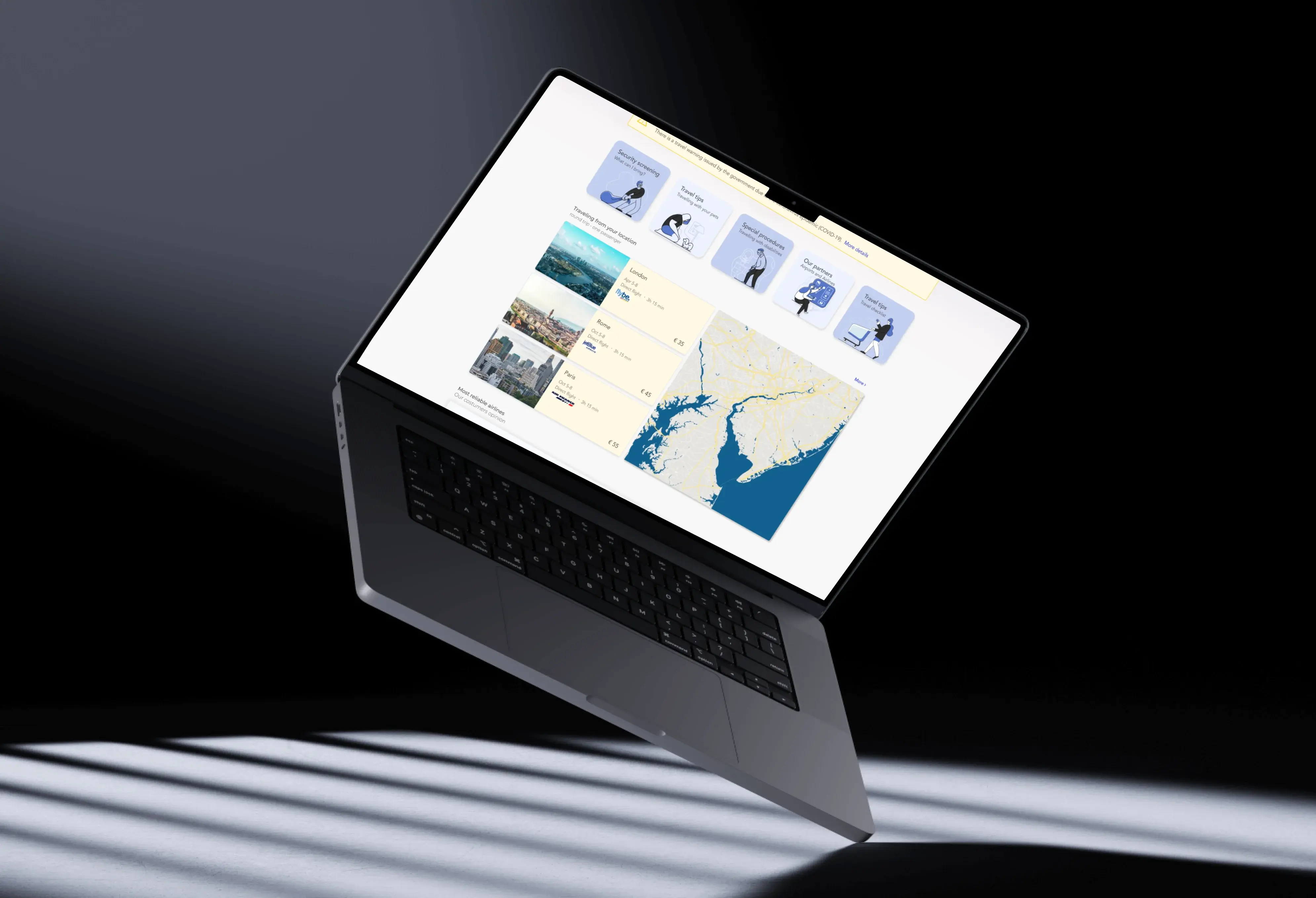 Airline logistics portal interface