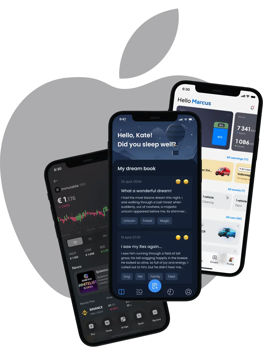 iPhones with iOS apps