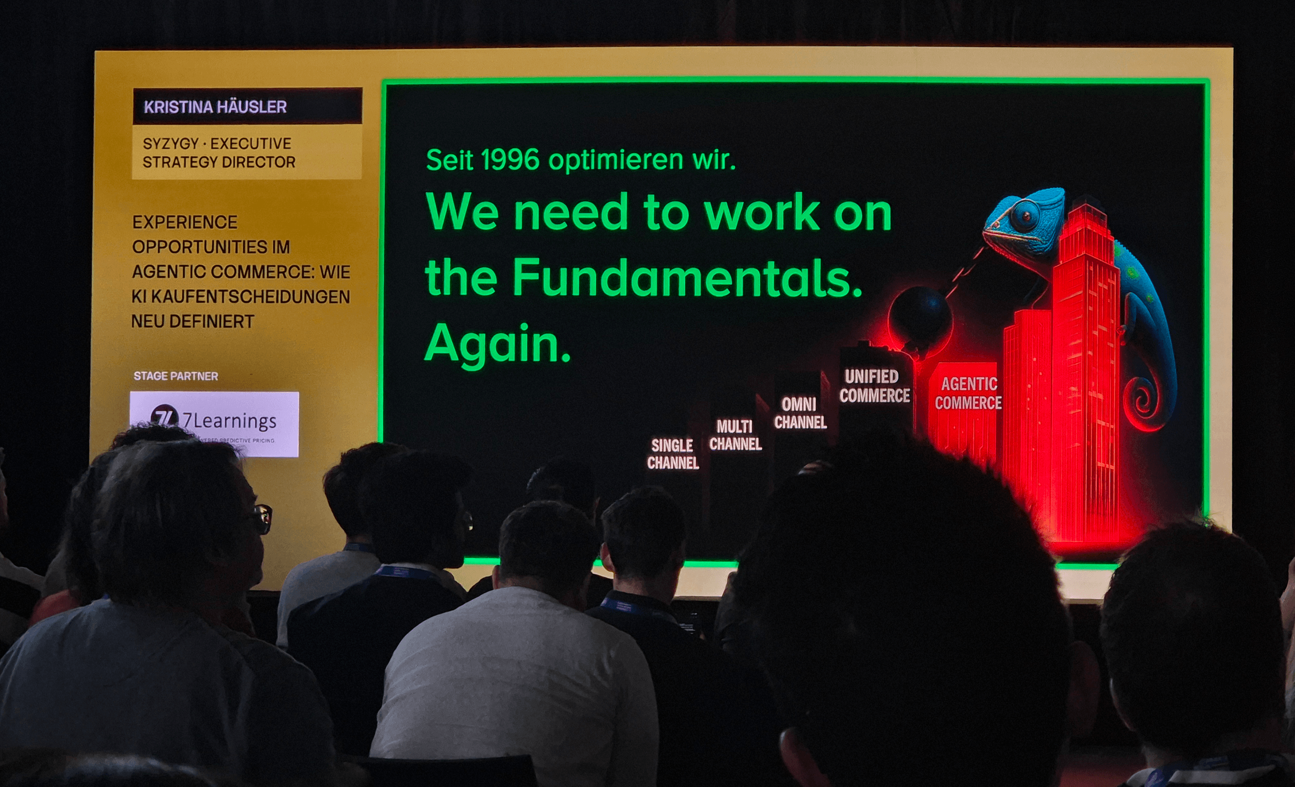 One of the presentation slides displayed at E-commerce Berlin Expo 2026 One of the presentation slides displayed at E-commerce Berlin Expo 2026