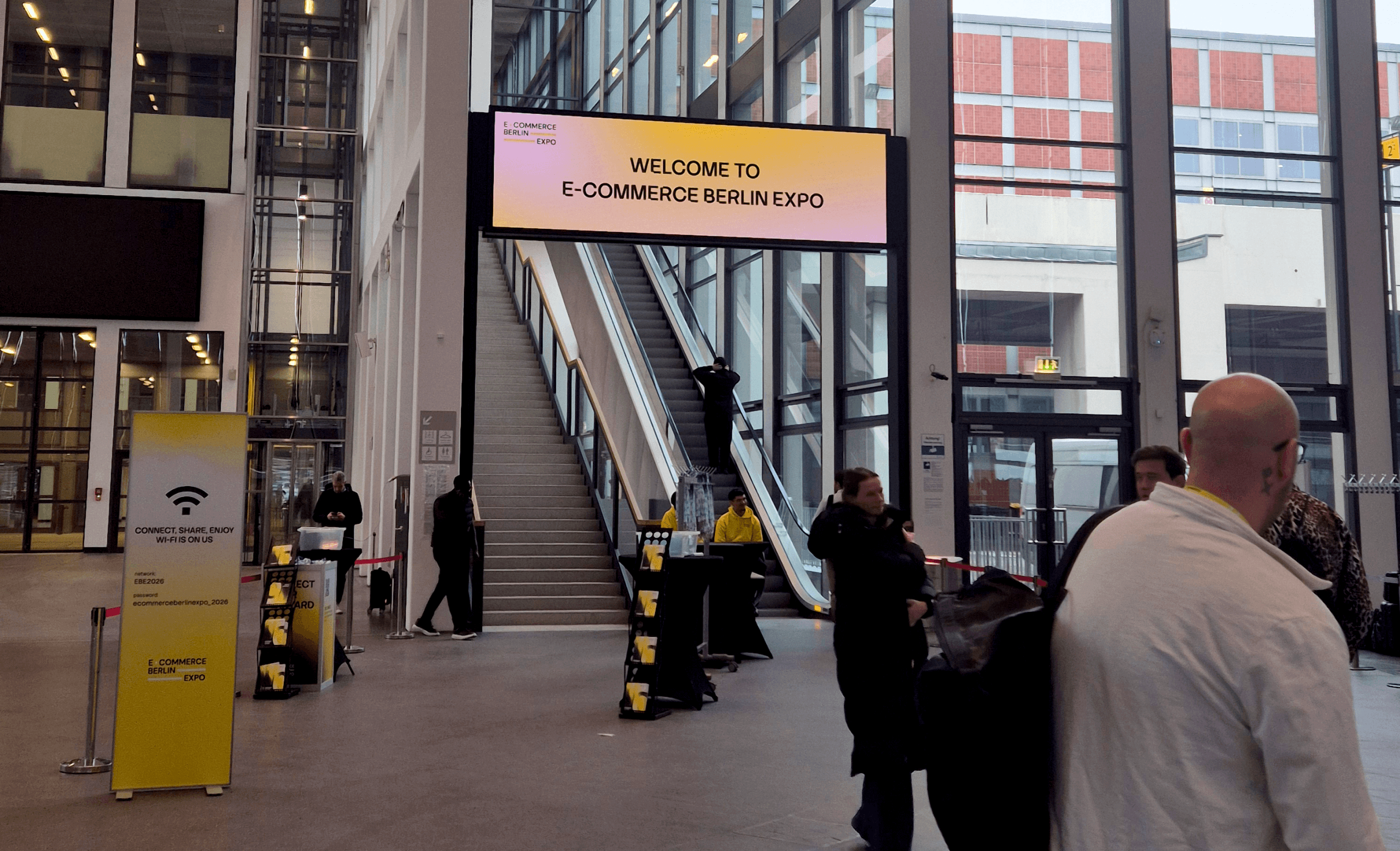 E-commerce Berlin Expo 2026 entrance: welcoming banner E-commerce Berlin Expo 2026 entrance: welcoming banner