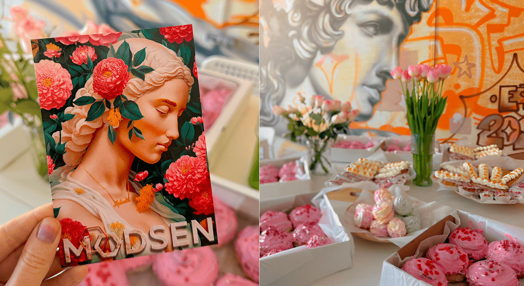 Cards and sweet treats at Modsen International Women's Day celebration Cards and sweet treats at Modsen International Women's Day celebration